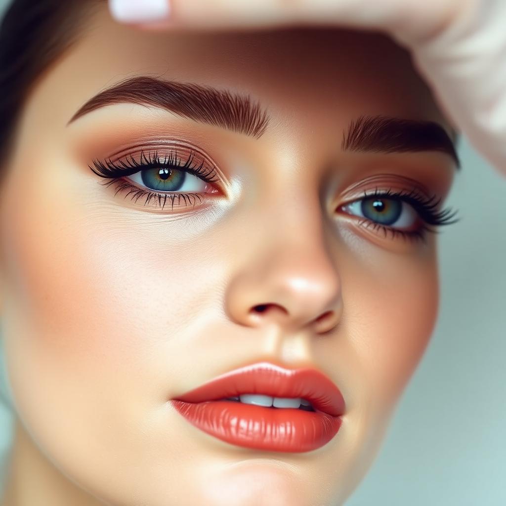 Perfekte PMU-Augenbrauen und pigmentierte Lippen – Ergebnis professioneller Permanent-Make-Up-Techniken