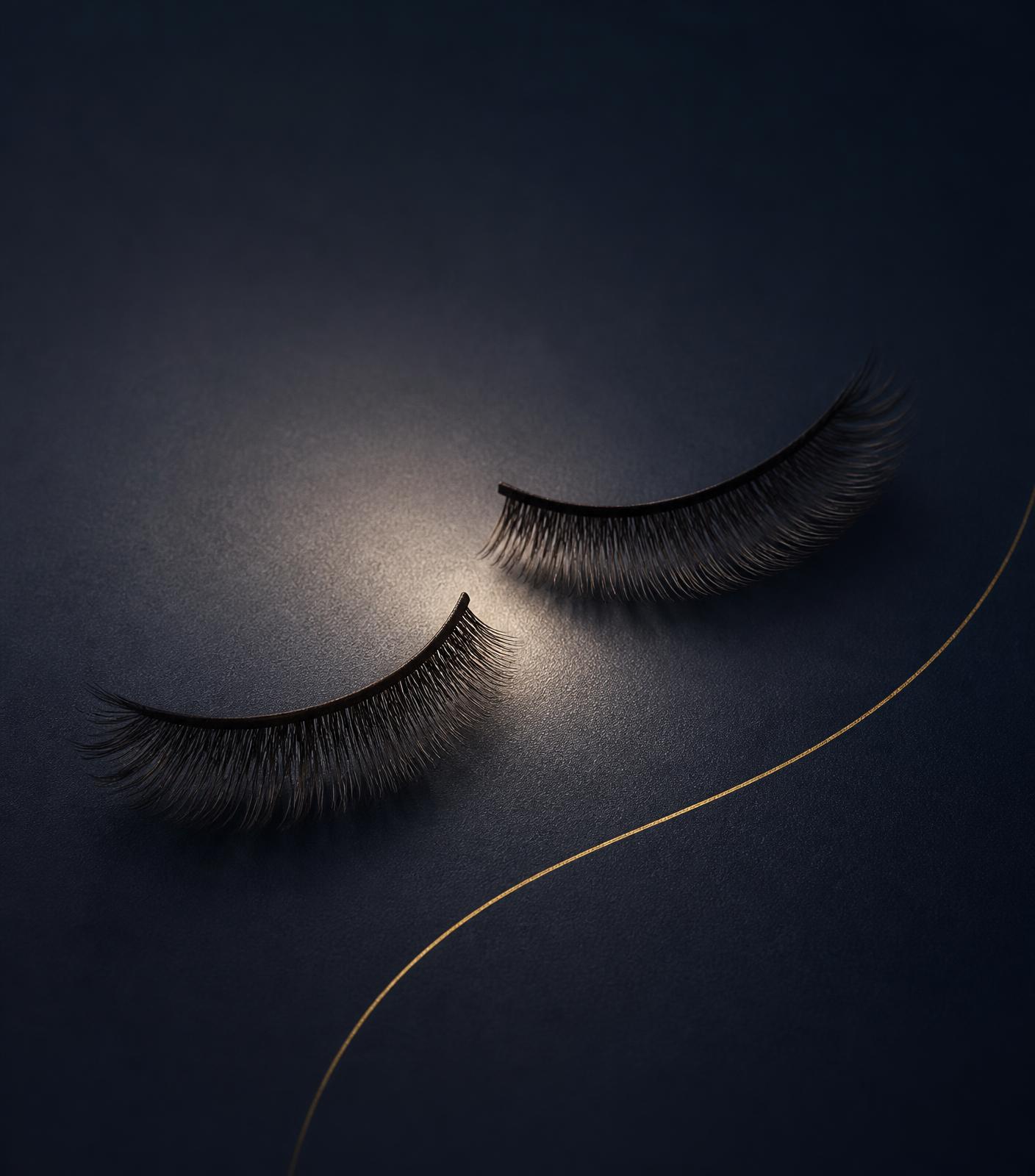 Natürliche Wimpern von Royal Lashes auf dunklem Untergrund