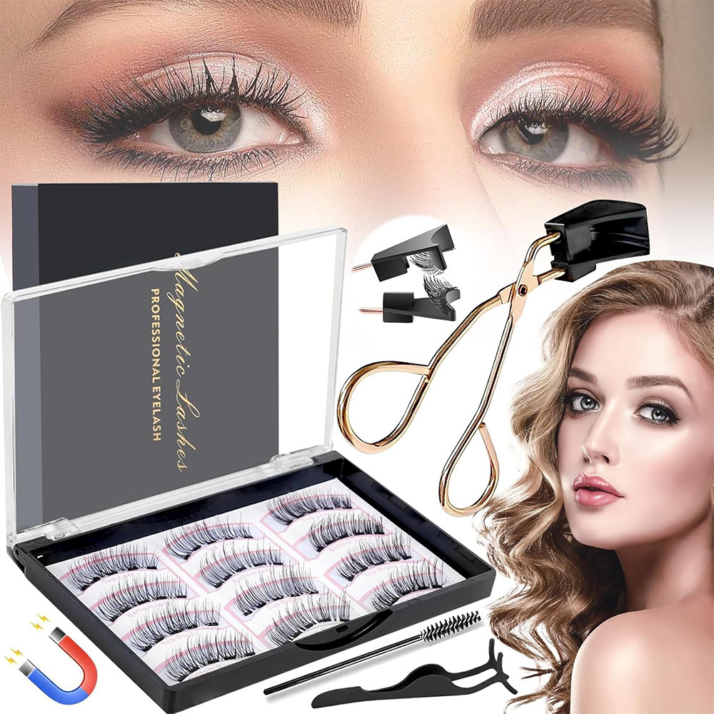 12-teiliges Magnet-Wimpern-Set: Geschwungene & Voluminöse Quantum Magnet-Wimpern