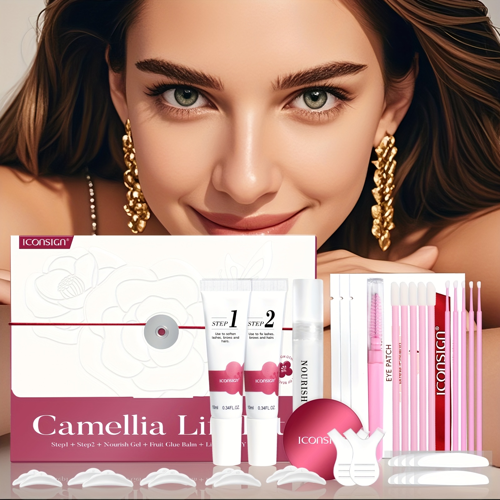 ICONSIGN Camellia Doppelwirkung Lash Lift Kit – Veganes Wimpernlifting mit Keratin & 90 Tage Halt